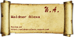 Waldner Alexa névjegykártya